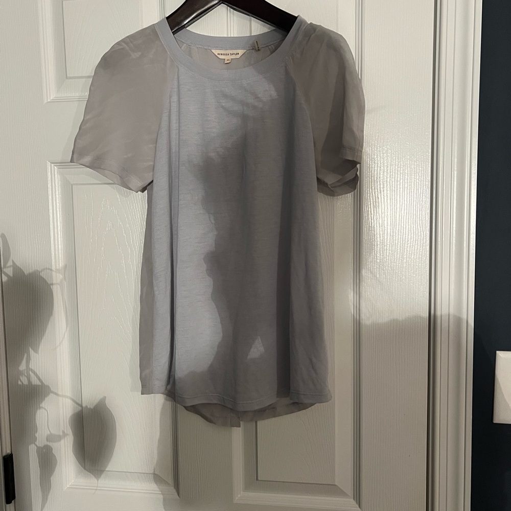 Rebecca Taylor Light Gray Blouse- EUC